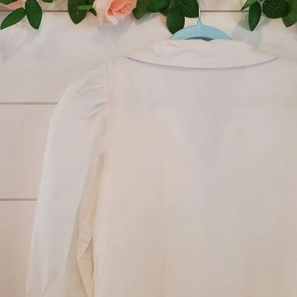 Walter Baker Collared Tara Puff Sleeve Shirt Dress White - Picture 10 of 11